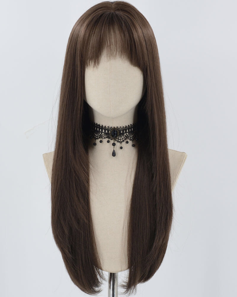 Long Brown Synthetic Wig HW621