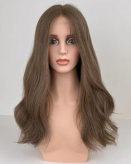 Brown Wavy Human Hair Wig HT041