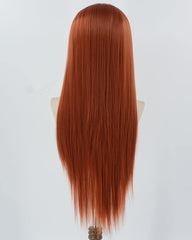 Long Copper Red Synthetic Lace Front Wig WT187