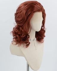 Auburn Red Short Wavy Synthetic Lace Front Wig WW110