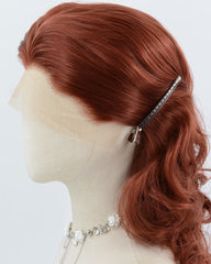 Auburn Red Short Wavy Synthetic Lace Front Wig WW110