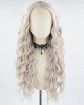 Long Curly Grey Synthetic Lace Front Wig WT253