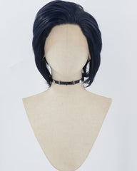 Dark Blue Short Synthetic Lace Front Men's Wig MW032