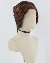 Brown Short Synthetic Lace Front Men's Wig MW027