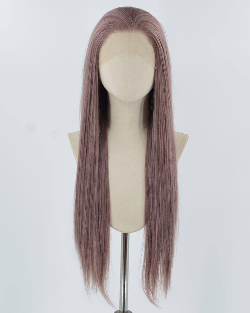 Dusty Rose Pink Synthetic Lace Front Wig WW878