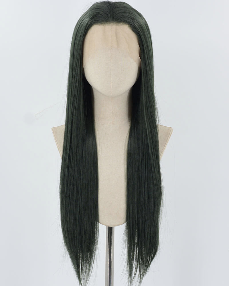 Dark Green Straight Synthetic Lace Front Wig WW1039