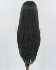 Dark Green Long Straight Synthetic Lace Front Wig WW939