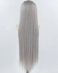 30 Inch Long Dark Grey Synthetic Lace Front Wig WW960