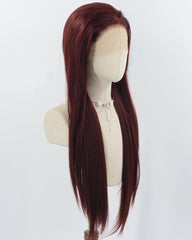 Dark Wine Red Synthetic Lace Front Wig WW974