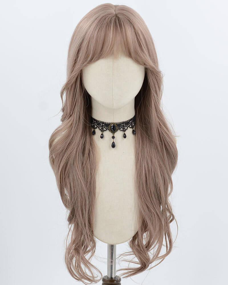 Dark Pink Purple Wavy Synthetic Wig HW769