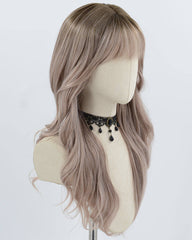 Ombre Brown Grey Pink Synthetic Wig HW770