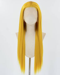Golden Yellow Synthetic Lace Front Wig WW860