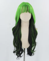 Green Black Long Synthetic Wig HW727