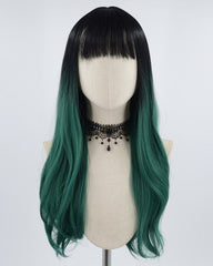 Black Green Synthetic wig HW272