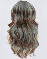 Brown Ombre Green Wavy Synthetic Wig HW544