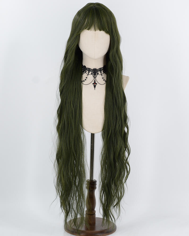 40Inch Long Green Curly Synthetic Wig HW855