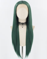 Dark Green Long Straight Synthetic Lace Front Wig WW732