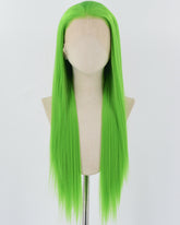 Green Long Straight Synthetic Lace Front Wig WW831