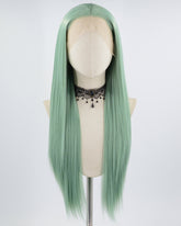Green Straight Long Synthetic Lace Front Wig WW647