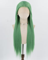 Green Long Straight Synthetic Lace Front Wig WW902