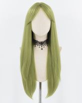 Long Green Straight Synthetic Wig HW479