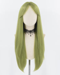 Long Green Straight Synthetic Wig HW479