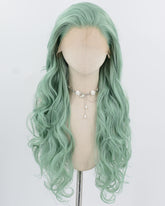 Green Wavy Synthetic Lace Front Wig WW1013