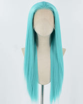 Long Straight Green Synthetic Lace Front Wig WW867
