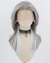13*6 Grey Ombre White Synthetic Lace Front Wig WW1003