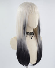 Grey Ombre Black Synthetic Wig HW339