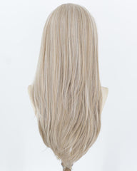 Ash Blonde Highlights White Grey Synthetic Lace Front Wig WW1073