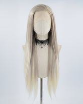 Grey Brown Ombre Blonde Synthetic Lace Front Wig WW528
