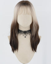 Brown Ombre Grey Blonde Synthetic Wig HW591