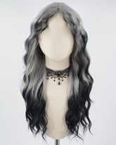 Grey Ombre Black Curly Synthetic Wig HW405