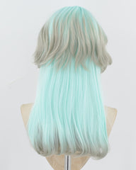 Grey Ombre Light Blue Synthetic Wig HW710