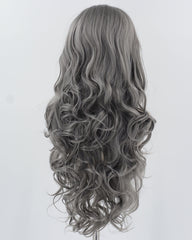 Grey Long Wavy Synthetic Lace Front Wig WW927