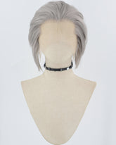 Grey Short Synthetic Lace Front Men's Wig MW045