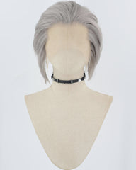 Grey Short Synthetic Lace Front Men's Wig MW045
