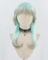 Grey Ombre Light Blue Synthetic Wig HW710