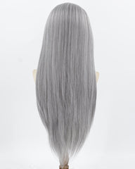 Grey Straight Synthetic Lace Front Wig WW1019