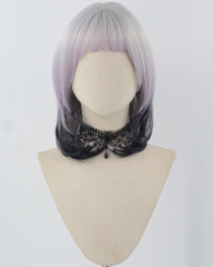 Grey Ombre Purple Synthetic Wig HW595