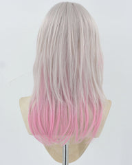 Grey Pink Synthetic Wig HW645
