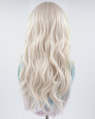 Grey Yellow Ombre Rainbow Synthetic Lace Front Wig WT247