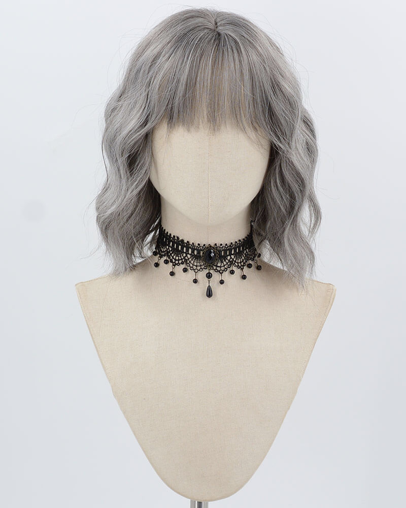 Grey Curly Short Synthetic Wig HW776