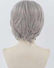 Grey Short Synthetic Lace Front Men's Wig MW024