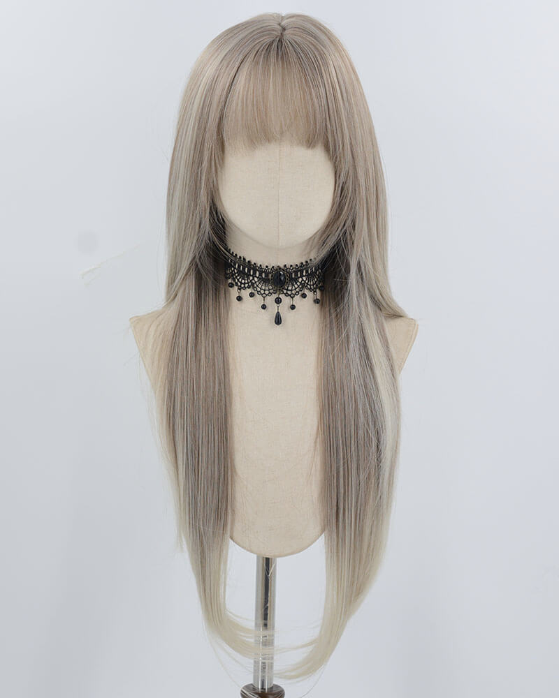 30Inch Long Grey Ombre Synthetic Wig HW763
