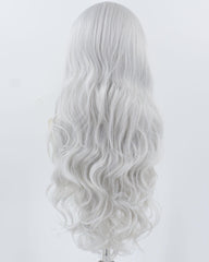 Silver Grey Long Wavy Synthetic Lace Front Wig WW906