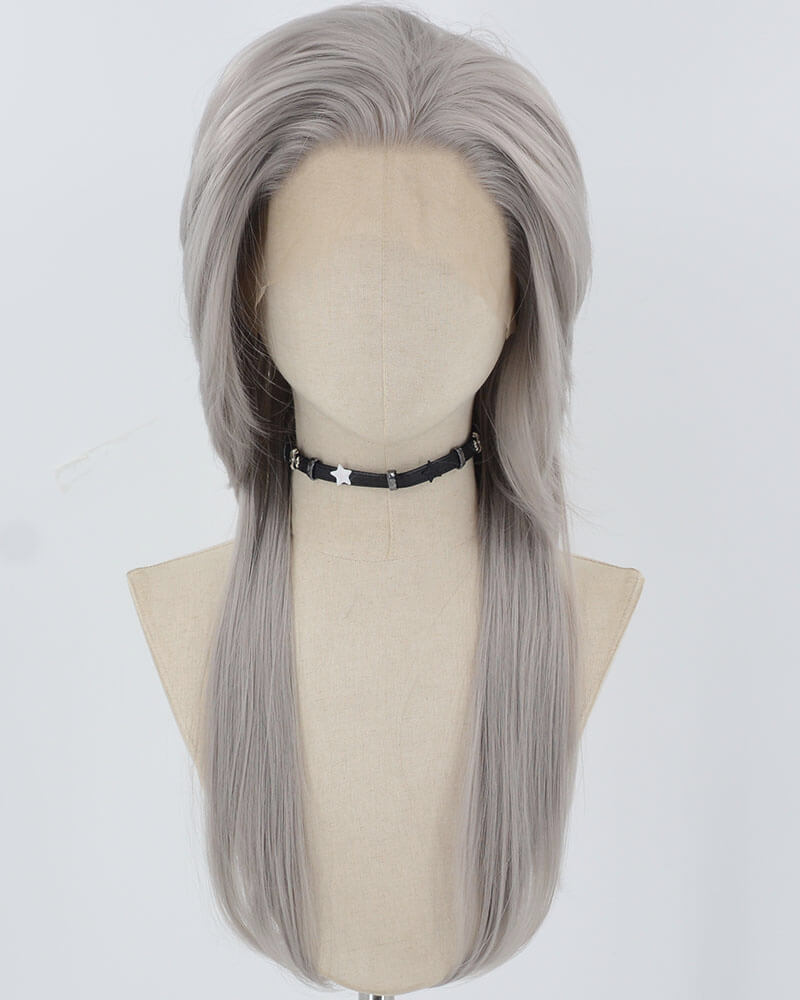 Grey Synthetic Lace Front Wig WW850