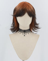 Orange Ombre Black Short Synthetic Wig HW697