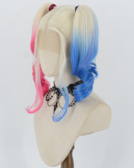 Harley Quinn Pink Blue Synthetic Lace Front Wig WT065-1